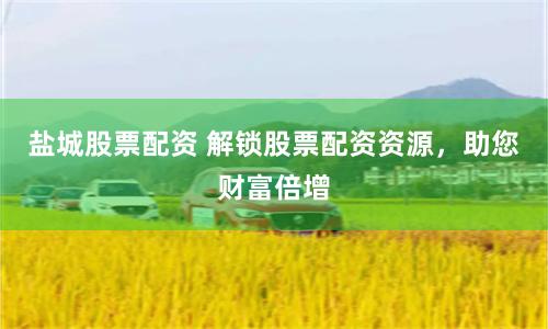 盐城股票配资 解锁股票配资资源，助您财富倍增
